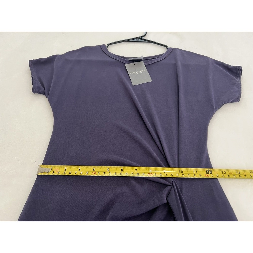 Olivia Rae Purple Short Sleeve Crewneck Knot Waist Soft Fabric Mini Dress Sz‎ XS - Picture 6 of 7